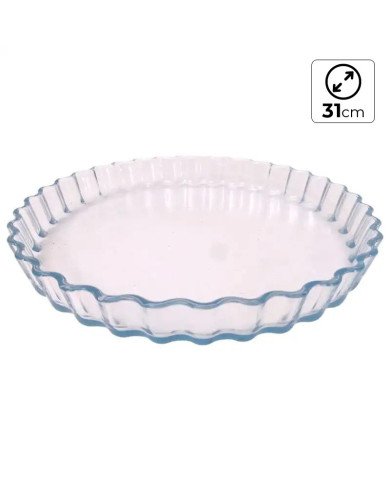 Moule à Tarte Rond en verre Ø 31cm 1.8L - ÔFOURNOT Moule à Tarte Rond en verre Ø 31cm 1.8L - ÔFOURNOT