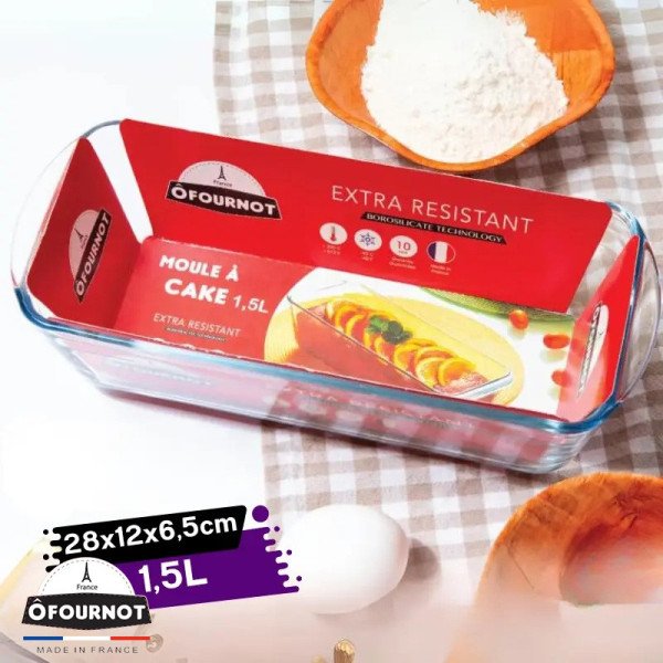 Moule à Cake en verre 28x12cm 1.5L - ÔFOURNOT