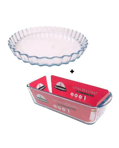 Lot Moule à Tarte Ø 27cm 1.3L + Moule à Cake 28x12cm 1.5L - ÔFOURNOT Lot Moule à Tarte Ø 27cm 1.3L + Moule à Cake 28x12cm 1.5L - ÔFOURNOT