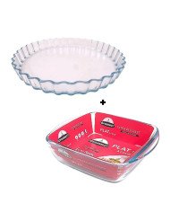 Lot Moule à Tarte Ø 27cm 1.3L + Plat à Four Carré 25x22cm 2.1L - ÔFOURNOT