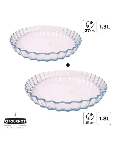Lot Moule à Tarte Ø 27cm 1.3L + Moule à Tarte Ø 31cm 1.8L - ÔFOURNOT Lot Moule à Tarte Ø 27cm 1.3L + Moule à Tarte Ø 31cm 1.8L - ÔFOURNOT