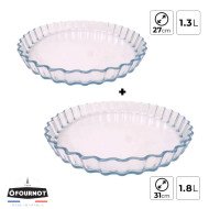 Lot Moule à Tarte Ø 27cm 1.3L + Moule à Tarte Ø 31cm 1.8L - ÔFOURNOT