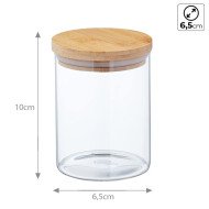 Boite de Conservation Ronde en Verre avec Couvercle en Bambou Ø6,5cm