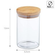 Boite de Conservation Ronde en Verre avec Couvercle en Bambou Ø6,5cm