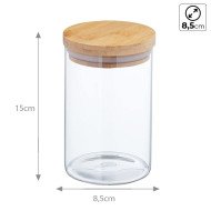 Boite de Conservation Ronde en Verre avec Couvercle en Bambou Ø 8,5cm