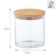 Boite de Conservation Ronde en Verre avec Couvercle en Bambou Ø 9,5cm