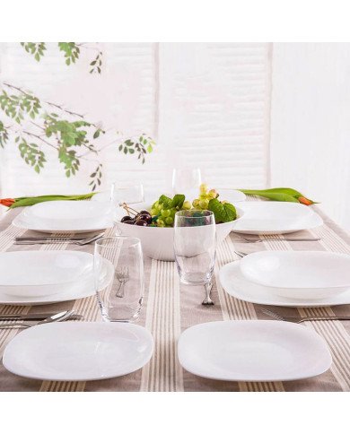 Assiette à dessert Carine White 19 x 19 cm - LUMINARC Assiette à dessert Carine White 19 x 19 cm - LUMINARC