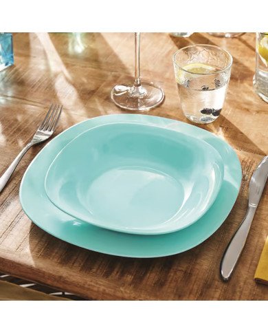 Assiette creuse Carine Neo Turquoise 21 x 21 cm - LUMINARC Assiette creuse Carine Neo Turquoise 21 x 21 cm - LUMINARC