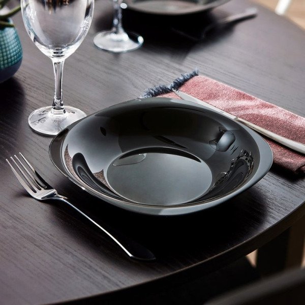 Assiette creuse Carine Noire 21 x 21 cm - LUMINARC Assiette creuse Carine Noire 21 x 21 cm - LUMINARC