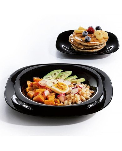 Assiette creuse Carine Noire 21 x 21 cm - LUMINARC Assiette creuse Carine Noire 21 x 21 cm - LUMINARC
