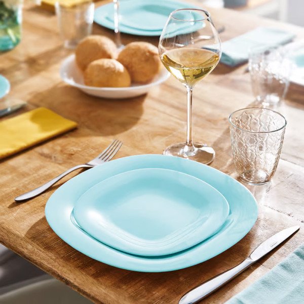Assiette plate Carine Turquoise 27 x 27 cm - LUMINARC Assiette plate Carine Turquoise 27 x 27 cm - LUMINARC