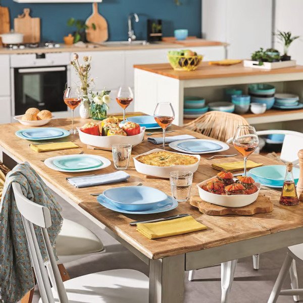 Assiette plate Carine Turquoise 27 x 27 cm - LUMINARC