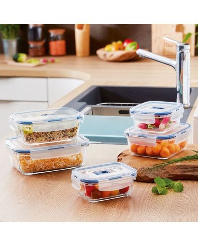 Boîte Hermétique carrée avec couvercle bleu Pure Box Active 76 cl - LU Boîte Hermétique carrée avec couvercle bleu Pure Box Active 76 cl - LU