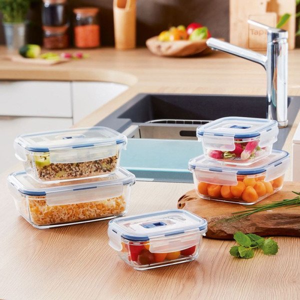 Boîte Hermétique carrée avec couvercle bleu Pure Box Active 76 cl - LU Boîte Hermétique carrée avec couvercle bleu Pure Box Active 76 cl - LU