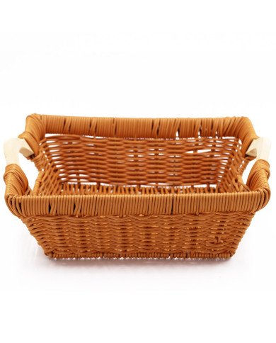Corbeille à Pain Carré en Osier avec Anse30x22cm Corbeille à Pain Carré en Osier avec Anse30x22cm