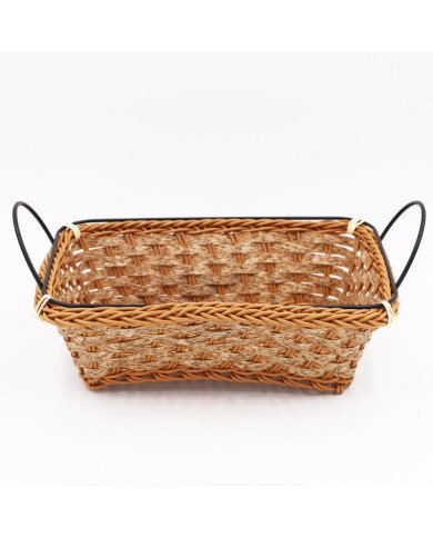 Corbeille à Pain Rectangulaire avec Anse en Osier 25X20cm Corbeille à Pain Rectangulaire avec Anse en Osier 25X20cm