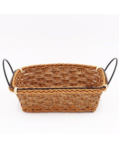 Corbeille à Pain Rectangulaire avec Anse en Osier 23X16cm Corbeille à Pain Rectangulaire avec Anse en Osier 23X16cm