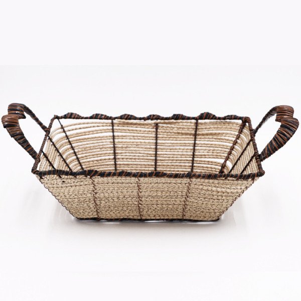 Corbeille à Pain Rectangulaire avec Anse en Osier 29X24cm Corbeille à Pain Rectangulaire avec Anse en Osier 29X24cm