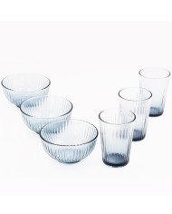 Coffert 6 Pieces Fumés ( 3 Bols + 3 Verre a Eau)