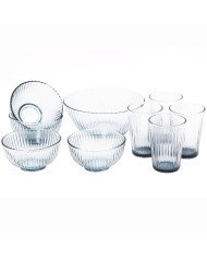 Coffret 9 Pieces Fumés ( 1 Saladier + 4 Bols + 4 Verres à Eau )