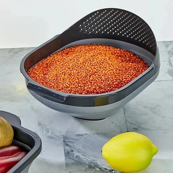Passoire à Riz Pliable Gris 3 Litres - QLUX Passoire à Riz Pliable Gris 3 Litres - QLUX