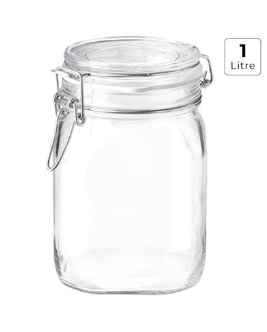 Bocal en Verre avec Fermeture Hermétique 1 Litre Fido - BORMIOLI Bocal en Verre avec Fermeture Hermétique 1 Litre Fido - BORMIOLI