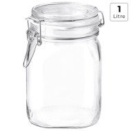Bocal en Verre avec Fermeture Hermétique 1 Litre Fido - BORMIOLI