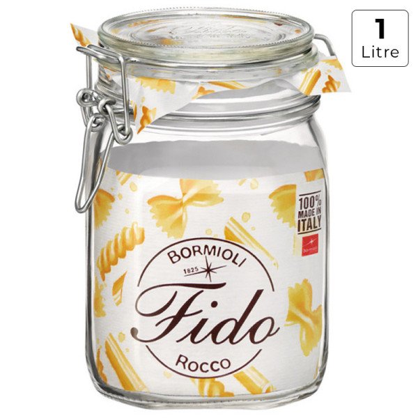 Bocal en Verre avec Fermeture Hermétique 1 Litre Fido - BORMIOLI Bocal en Verre avec Fermeture Hermétique 1 Litre Fido - BORMIOLI