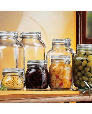 Bocal en Verre avec Fermeture Hermétique 1 Litre Fido - BORMIOLI Bocal en Verre avec Fermeture Hermétique 1 Litre Fido - BORMIOLI