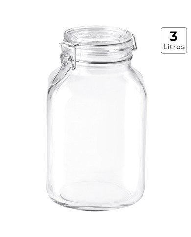 Bocal en Verre avec Fermeture Hermétique 3 Litres Fido - BORMIOLI Bocal en Verre avec Fermeture Hermétique 3 Litres Fido - BORMIOLI