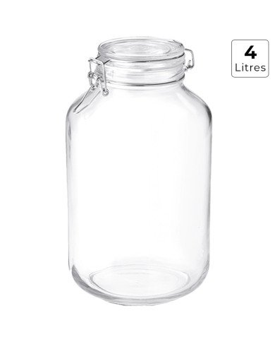 Bocal en Verre avec Fermeture Hermétique 4 Litres Fido - BORMIOLI Bocal en Verre avec Fermeture Hermétique 4 Litres Fido - BORMIOLI