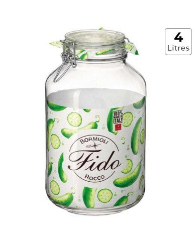 Bocal en Verre avec Fermeture Hermétique 4 Litres Fido - BORMIOLI Bocal en Verre avec Fermeture Hermétique 4 Litres Fido - BORMIOLI