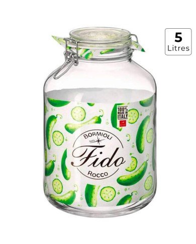 Bocal en Verre avec Fermeture Hermétique 5 Litres Fido - BORMIOLI Bocal en Verre avec Fermeture Hermétique 5 Litres Fido - BORMIOLI