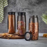 Bocal en Verre Visible Perle Noire 1600cc -QLUX