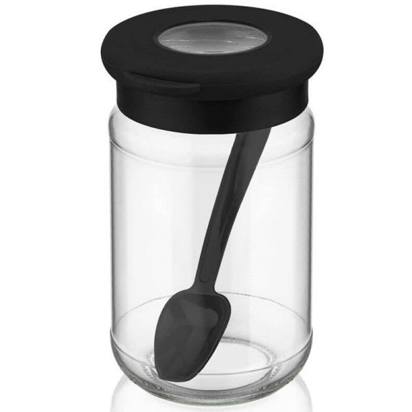 Pot à Épices en Verre avec cuillère 380cc -QLUX Pot à Épices en Verre avec cuillère 380cc -QLUX