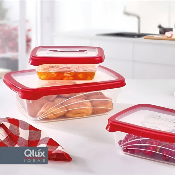 Boite de Conservation Rouge Bio Saver 600 ml - QLUX Boite de Conservation Rouge Bio Saver 600 ml - QLUX