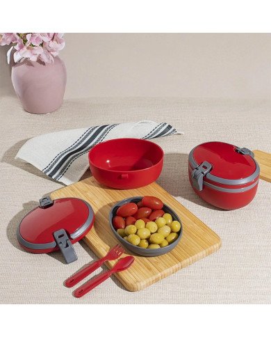 Boite à Lunch Joy Rouge 1,1 Litre - QLUX Boite à Lunch Joy Rouge 1,1 Litre - QLUX