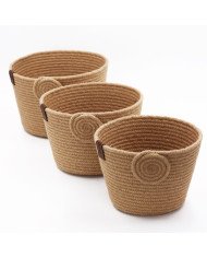 Lot de 3 Pots à Plantes en Corde Ø ( 16cm,18cm,20cm)- CASADECO