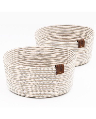 Lot de 2 Panniers Carré Ou Oval En Corde Ø (17cm-19cm) - CASADECO Lot de 2 Panniers Carré Ou Oval En Corde Ø (17cm-19cm) - CASADECO