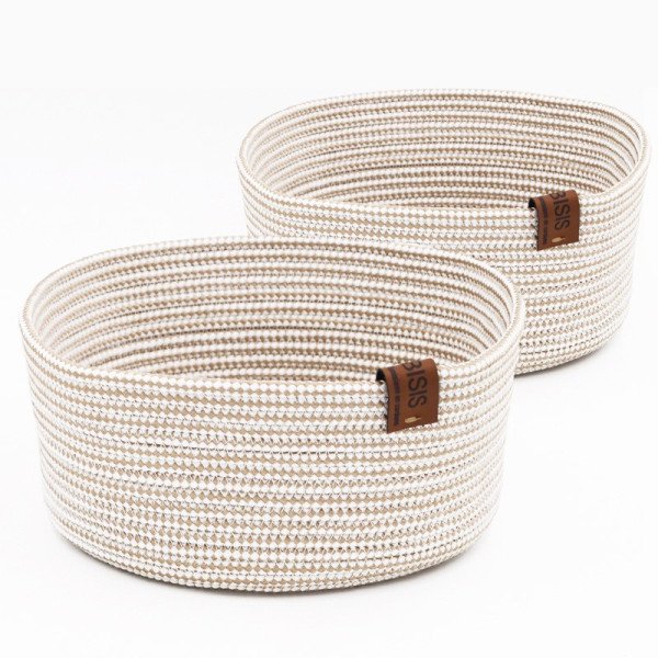 Lot de 2 Panniers Carré Ou Oval En Corde Ø (17cm-19cm) - CASADECO Lot de 2 Panniers Carré Ou Oval En Corde Ø (17cm-19cm) - CASADECO