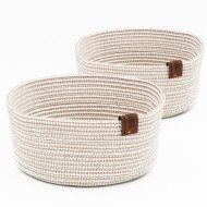 Lot de 2 Panniers Carré Ou Oval En Corde Ø (17cm-19cm) - CASADECO Lot de 2 Panniers Carré Ou Oval En Corde Ø (17cm-19cm) - CASADECO