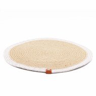 Dessous de Plat en Corde Ø 35cm avec Contour en Gris