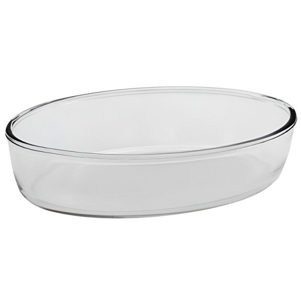 Plat à Four Ovale en verre 26x18cm - BORCAM Plat à Four Ovale en verre 26x18cm - BORCAM