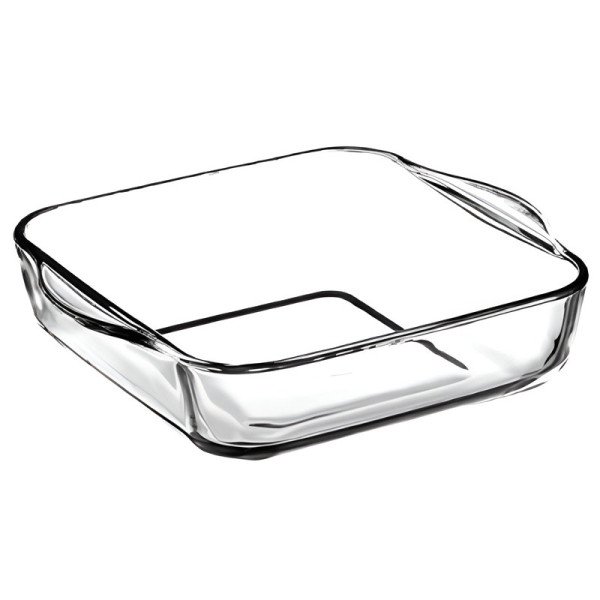 Plat à Four Carré en Verre 25x23cm - BORCAM Plat à Four Carré en Verre 25x23cm - BORCAM