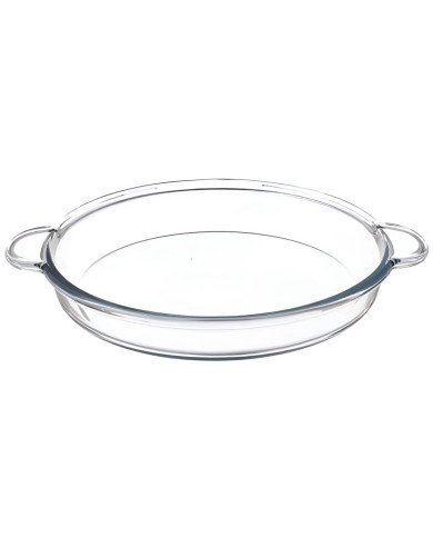 Plat à Four Rond en Verre avec Anses Ø 26cm 1.8L - BORCAM Plat à Four Rond en Verre avec Anses Ø 26cm 1.8L - BORCAM