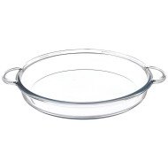 Plat à Four Rond en Verre avec Anses Ø 26cm 1.8L - BORCAM