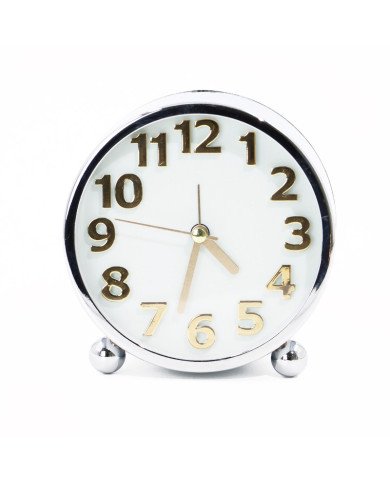 Horloge Alarme Rétro Argenté avec Sonnerie Classique – Design Vintage pour Table de Nuit Horloge Alarme Rétro Argenté avec Sonnerie Classique – Design Vintage pour Table de Nuit