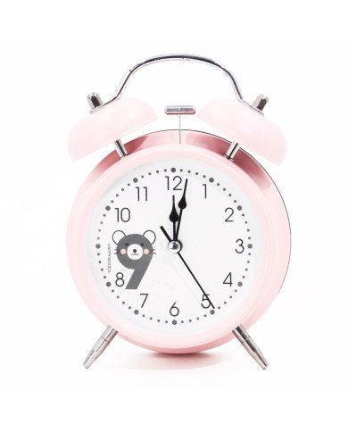 Horloge Alarme Rétro Rose avec Sonnerie Classique – Design Vintage pour Table de Nuit Horloge Alarme Rétro Rose avec Sonnerie Classique – Design Vintage pour Table de Nuit