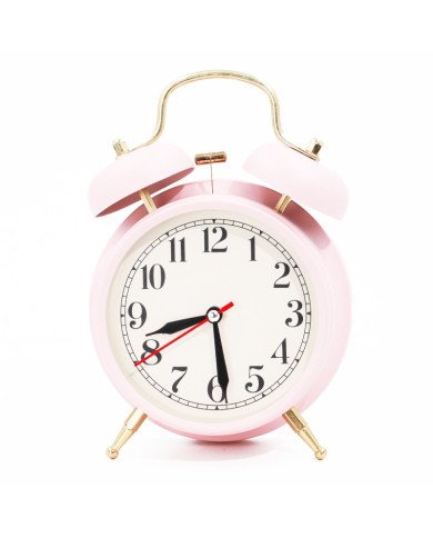 Horloge Alarme Rétro Rose avec Sonnerie Classique – Design Vintage pour Table de Nuit Horloge Alarme Rétro Rose avec Sonnerie Classique – Design Vintage pour Table de Nuit