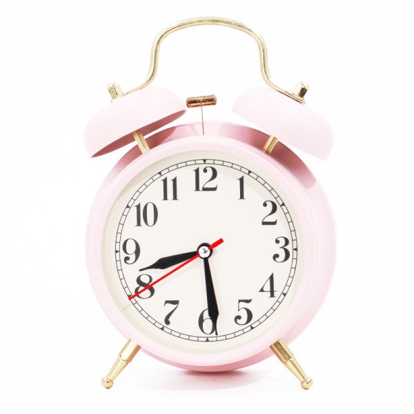 Horloge Alarme Rétro Rose avec Sonnerie Classique – Design Vintage pour Table de Nuit Horloge Alarme Rétro Rose avec Sonnerie Classique – Design Vintage pour Table de Nuit